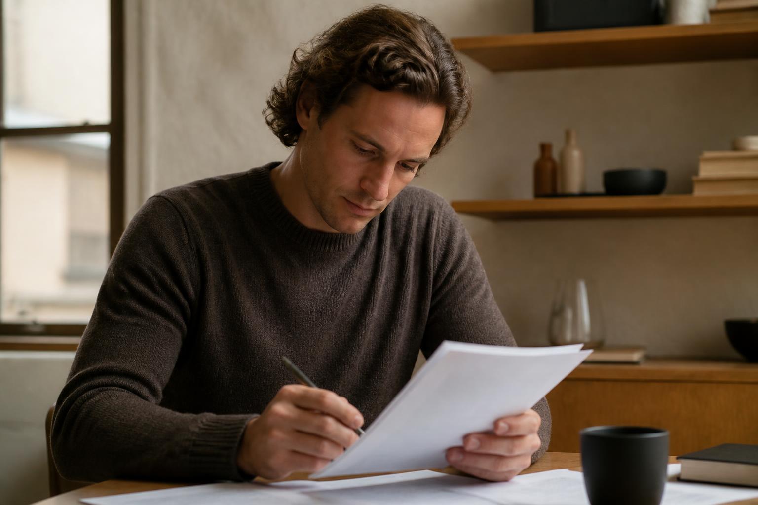 Printed market research charts and a magnifying glass on a desk